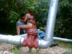 My sexually aroused Venezuelan milfie woman and I are having sex outside.